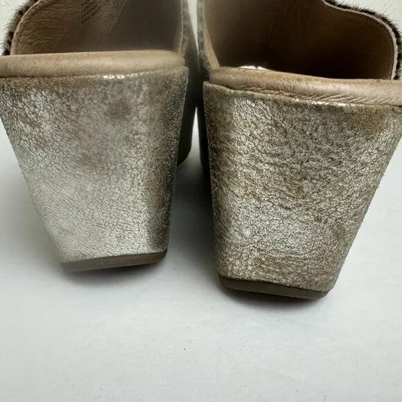 Chocolat Blu Green Leopard Print Wedge Platform Sandals Leather Genuine Calf Hai