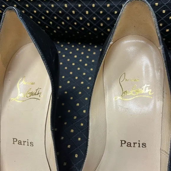 Christian Louboutin Black Peep Toe Pumps