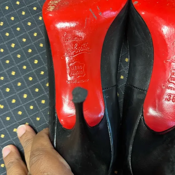 Christian Louboutin Black Peep Toe Pumps