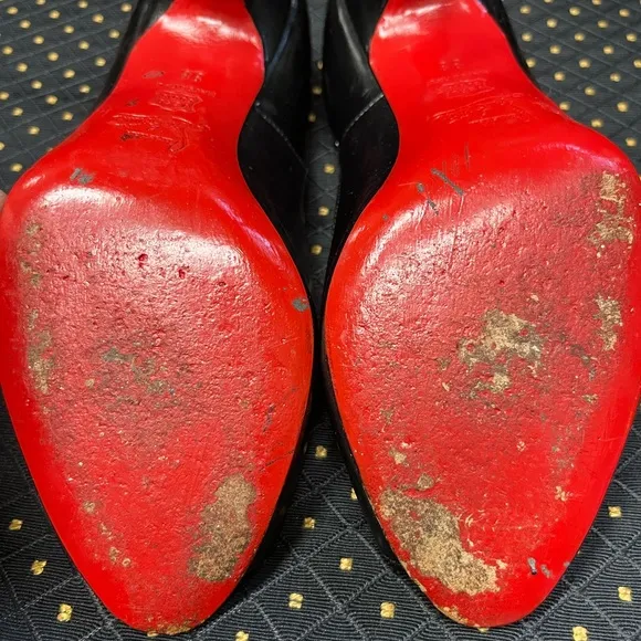 Christian Louboutin Black Peep Toe Pumps