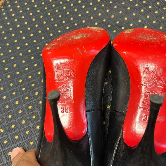 Christian Louboutin Black Peep Toe Pumps