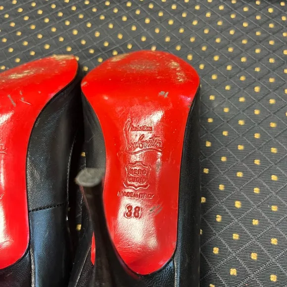 Christian Louboutin Black Peep Toe Pumps