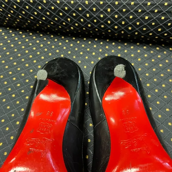 Christian Louboutin Black Peep Toe Pumps