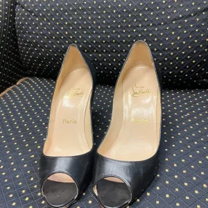 Christian Louboutin Black Peep Toe Pumps
