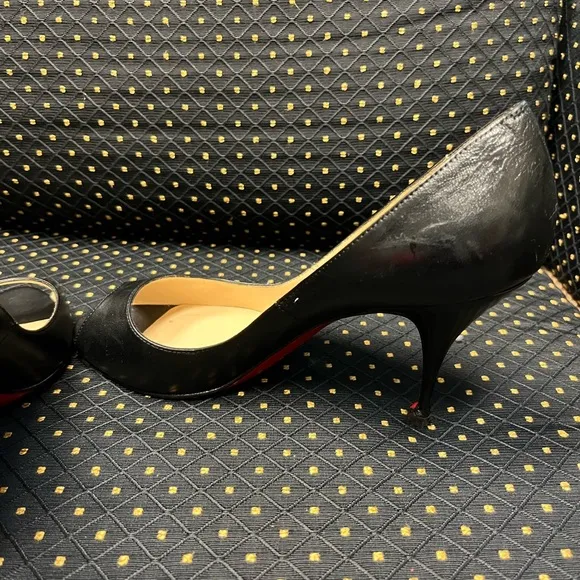 Christian Louboutin Black Peep Toe Pumps