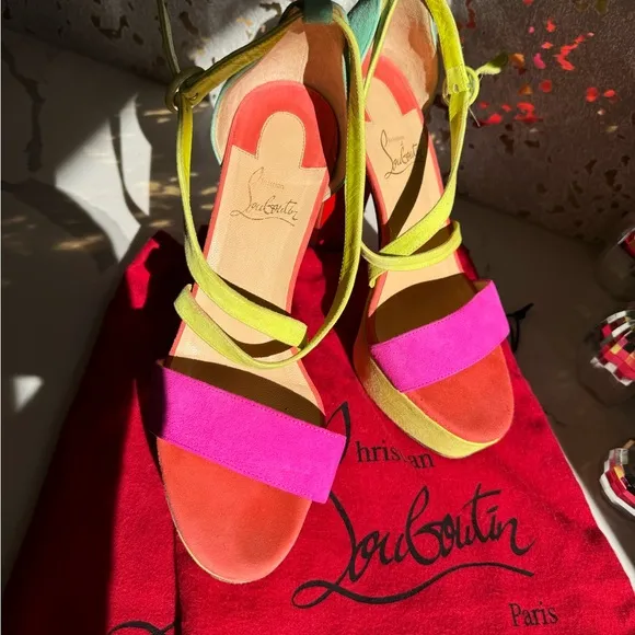 Christian Louboutin colorful &amp; fun platform heels!