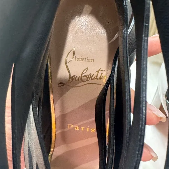 Christian Louboutin heels, Elegant Black and White Strappy Heels