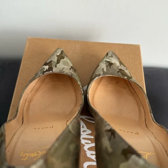 Christian Louboutin Pigalle 100 Camouflage Laminato Shoes Heels Size 37 Green