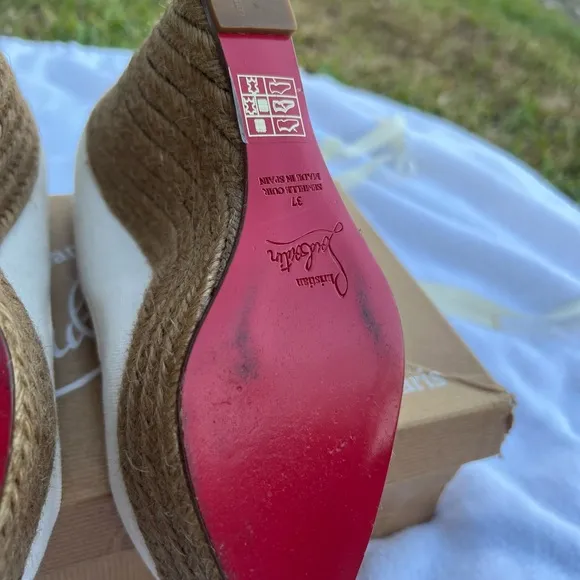 Christian Louboutin Women's White Wedge Shoes