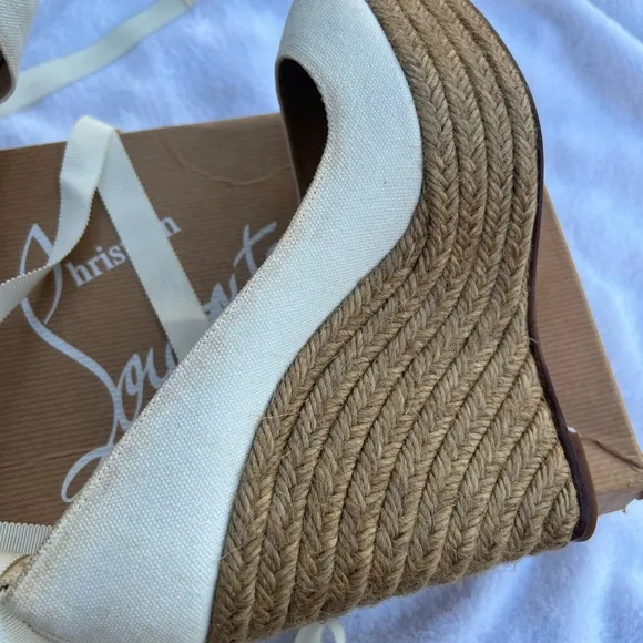 Christian Louboutin Women's White Wedge Shoes
