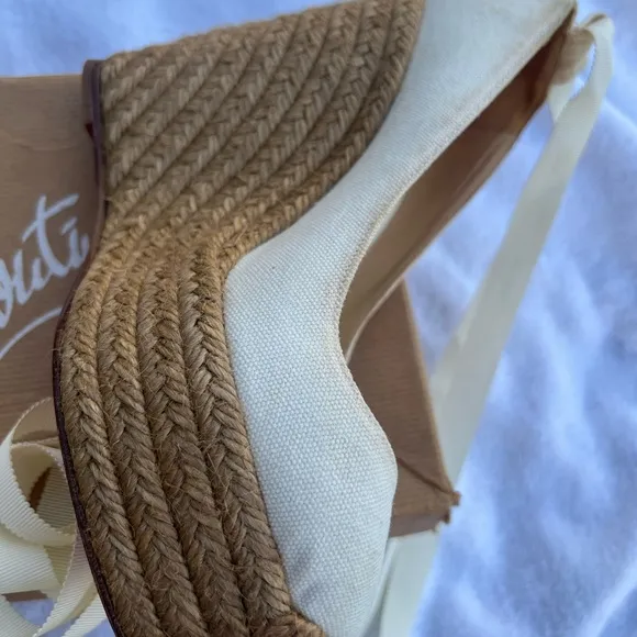 Christian Louboutin Women's White Wedge Shoes