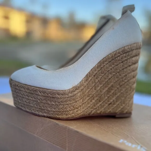 Christian Louboutin Women's White Wedge Shoes