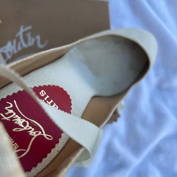 Christian Louboutin Women's White Wedge Shoes