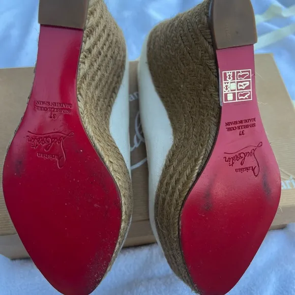Christian Louboutin Women's White Wedge Shoes