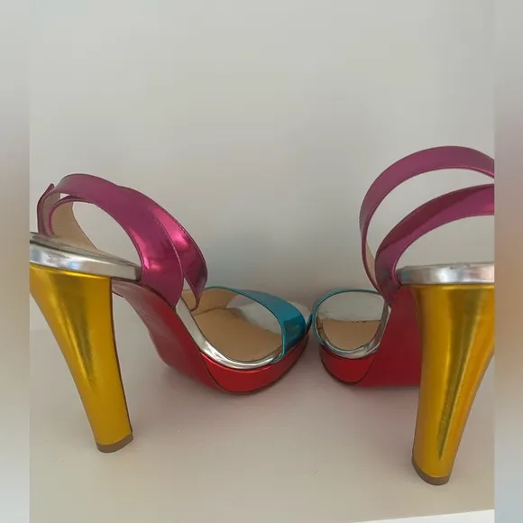 CHRISTIAN LOUBOUTINMulticolor Specchio Calfskin Leather Echasse