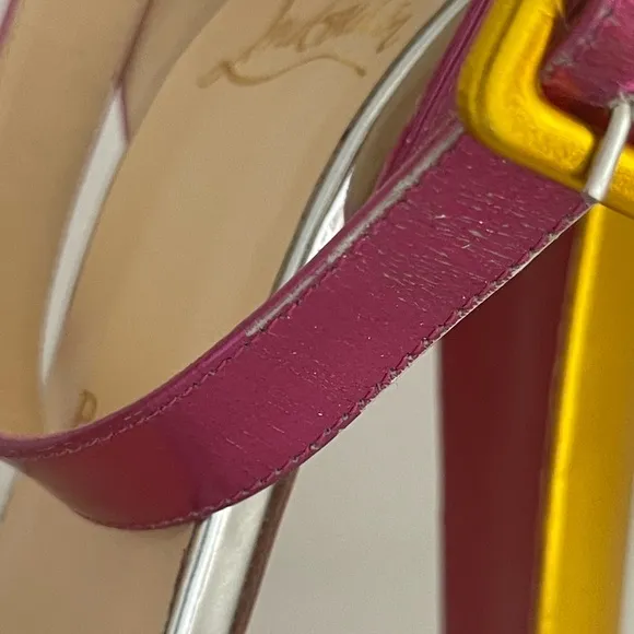 CHRISTIAN LOUBOUTINMulticolor Specchio Calfskin Leather Echasse