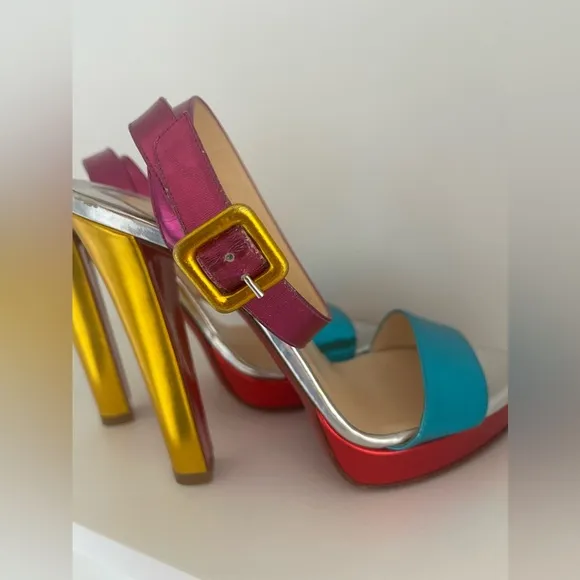 CHRISTIAN LOUBOUTINMulticolor Specchio Calfskin Leather Echasse