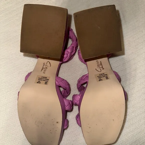 Circus Ny by Sam Edelman Braided Pink Block Heel Sandals