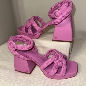 Circus Ny by Sam Edelman Braided Pink Block Heel Sandals