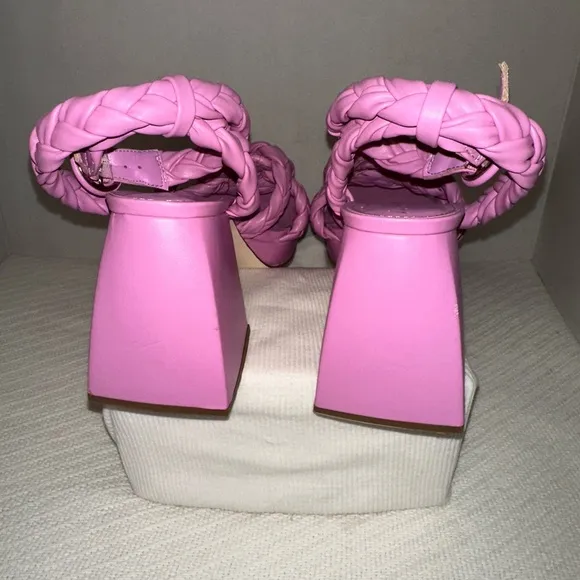 Circus Ny by Sam Edelman Braided Pink Block Heel Sandals