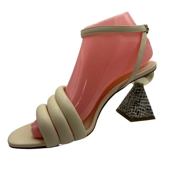 Circus NY Sam Edelman Sandals Womens 8 M Bobbie Ivory Snake Print‎ Pyramid Heel