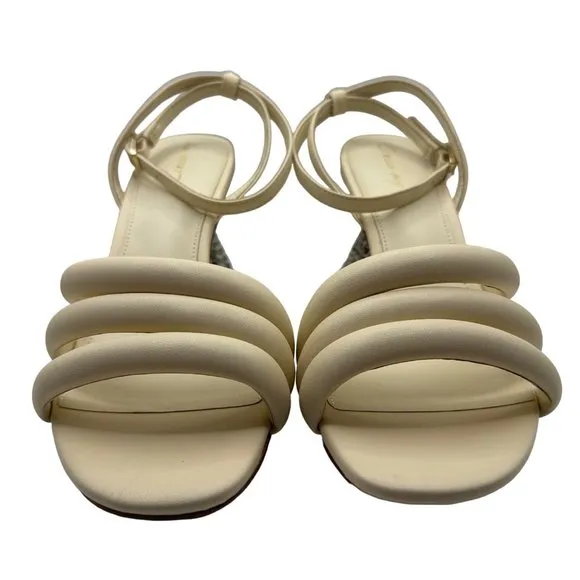 Circus NY Sam Edelman Sandals Womens 8 M Bobbie Ivory Snake Print‎ Pyramid Heel