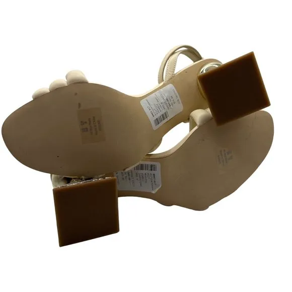 Circus NY Sam Edelman Sandals Womens 8 M Bobbie Ivory Snake Print‎ Pyramid Heel