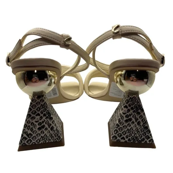 Circus NY Sam Edelman Sandals Womens 8 M Bobbie Ivory Snake Print‎ Pyramid Heel