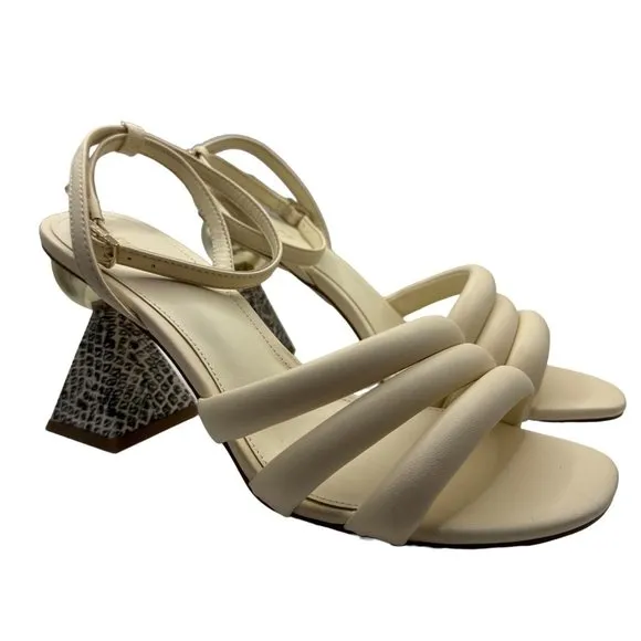 Circus NY Sam Edelman Sandals Womens 8 M Bobbie Ivory Snake Print‎ Pyramid Heel