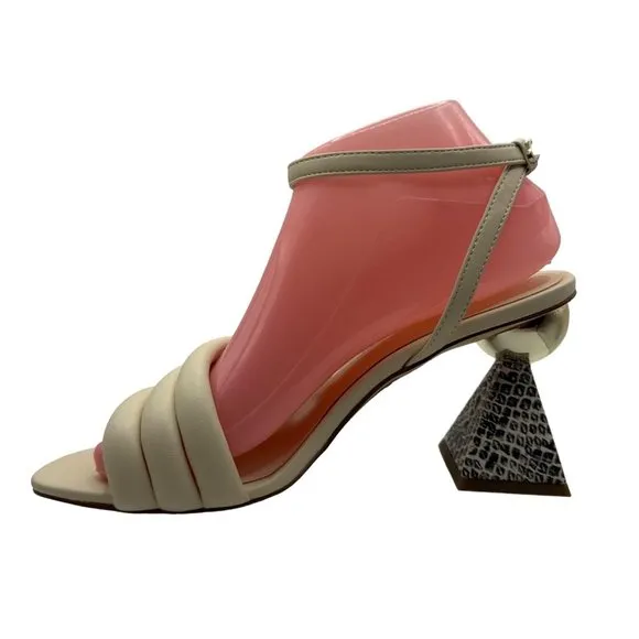Circus NY Sam Edelman Sandals Womens 8 M Bobbie Ivory Snake Print‎ Pyramid Heel