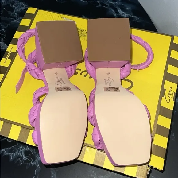 CIRCUS NY Women- Pink Mable Braided Block Heel Sandals Size 6.5 NEW MINOR DEFECT