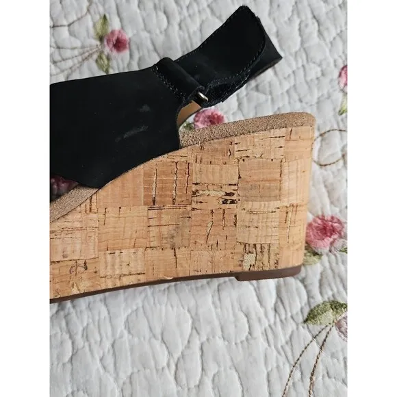 Clarks Artisan Caslynn Shae Leather Wedge Cork Slingback Sandals Sz 8 New $120