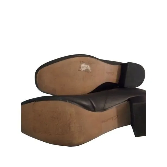 Clarks Boots Marilyn Beth Leather Booties Size 8.5 Black