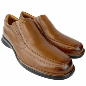 Clarks Leather Loafers NEW Kempton Free Brown Slip On Dress Shoes Men’s Size 9.5