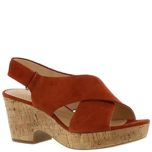 Clarks Maritsa Lara Womens Wedge Sandals Rust Suede