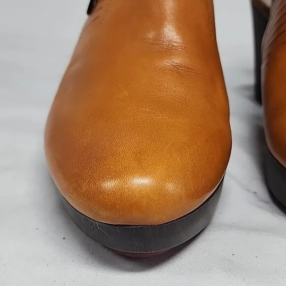 CLARKS STYLE EMMY PLATFORM SLINGBACK SLANTED CURVED HEEL CLOGS LADIES 7.5 GUC