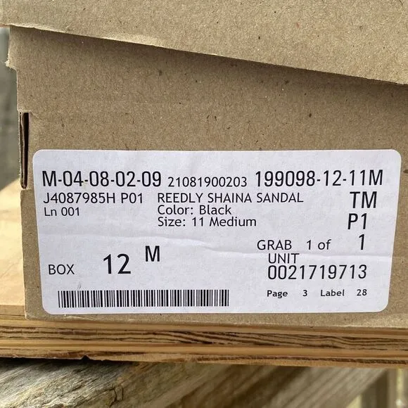 Clarks Women's Reedly Shaina Black Nubuck Wedge Sandal Size 11m -new