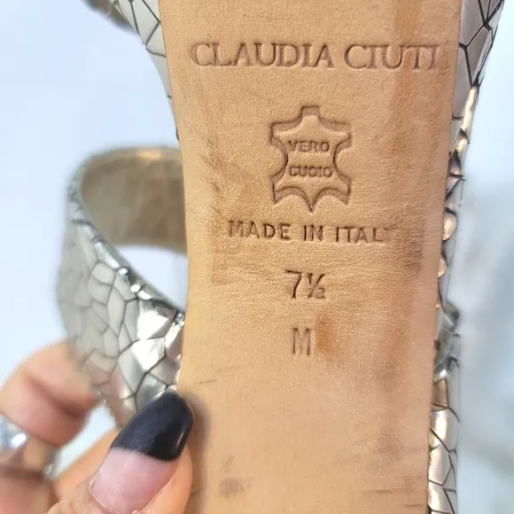 CLAUDIA CIUTI ITALIAN MIRROR MOSAIC PLATFORM HEELS WOMEN'S SIZE 7.5