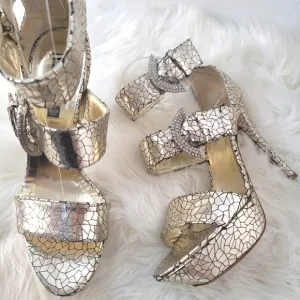 CLAUDIA CIUTI ITALIAN MIRROR MOSAIC PLATFORM HEELS WOMEN'S SIZE 7.5