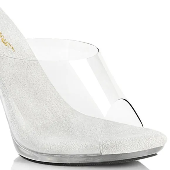 Clear High Heel Mules Shoes