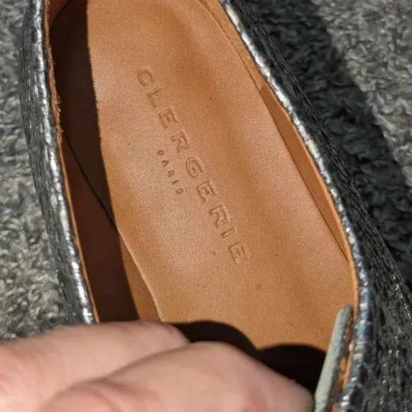 Clergie Rose Metallic Snake-Embossed Leather Derby Shoes