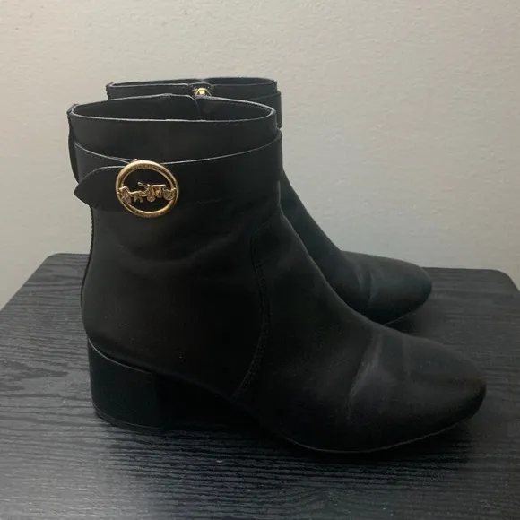 Coach Ankle Block Heel  Boots