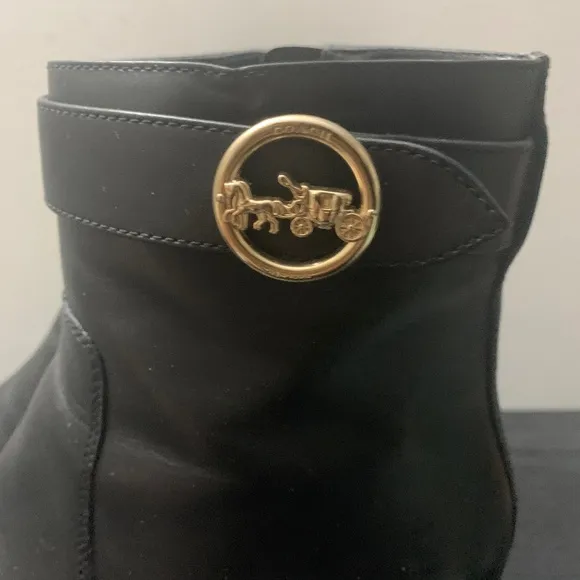 Coach Ankle Block Heel  Boots
