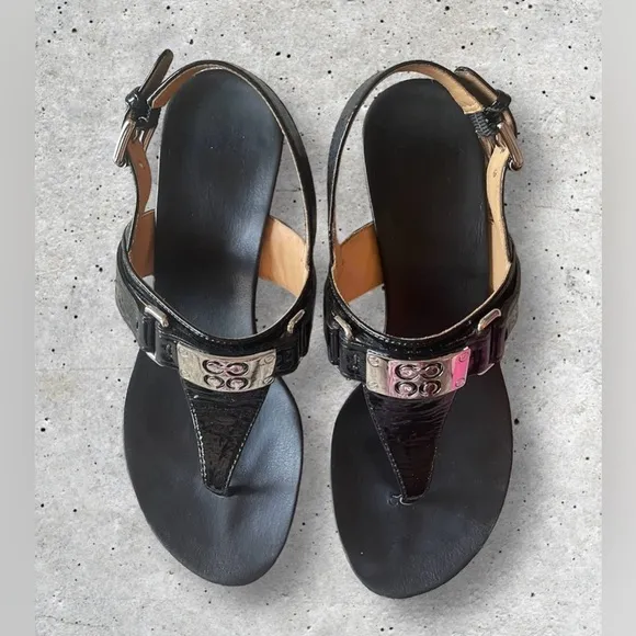 Coach Black Wedge Heel Sandals
