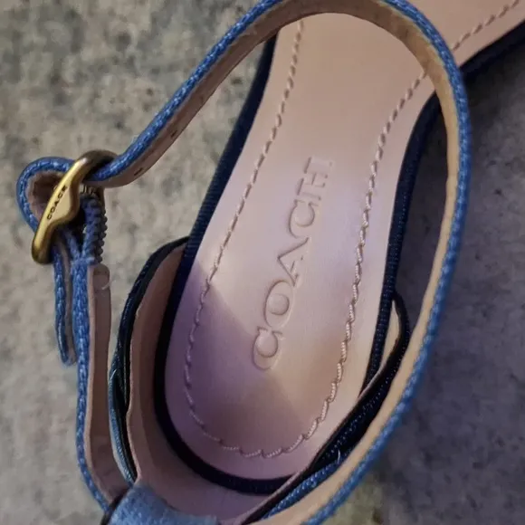 Coach Blue Wedge Sandals