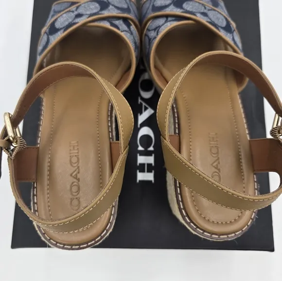 Coach Chambray  Wedge Sandals C9127