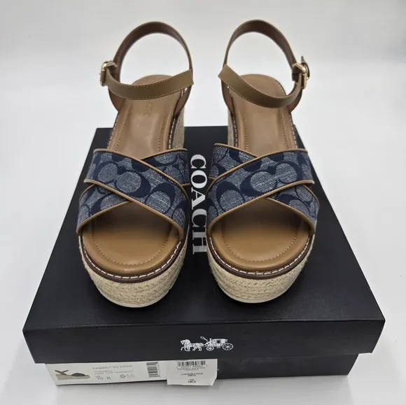 Coach Chambray  Wedge Sandals C9127