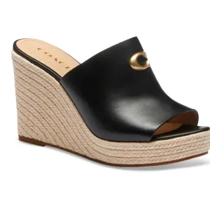 COACH Gloria C Slide Espadrille Wedge Sandals