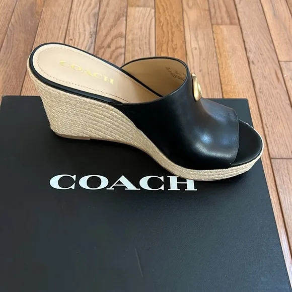COACH Gloria C Slide Espadrille Wedge Sandals