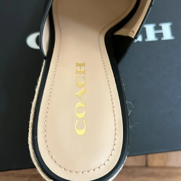 COACH Gloria C Slide Espadrille Wedge Sandals